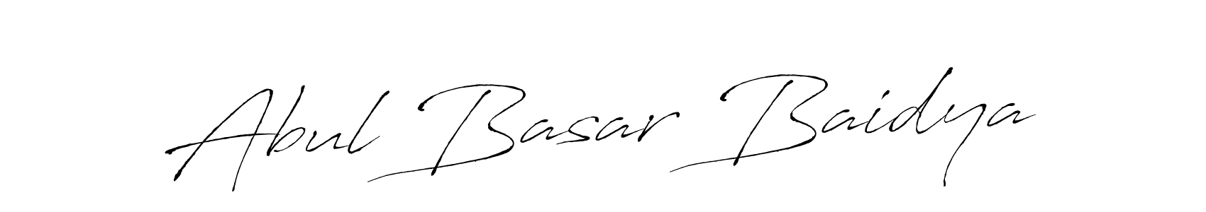 The best way (Antro_Vectra) to make a short signature is to pick only two or three words in your name. The name Abul Basar Baidya include a total of six letters. For converting this name. Abul Basar Baidya signature style 6 images and pictures png