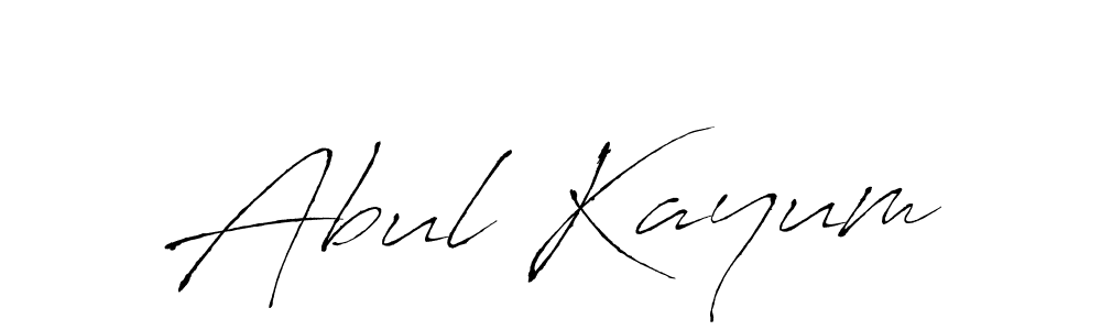 Design your own signature with our free online signature maker. With this signature software, you can create a handwritten (Antro_Vectra) signature for name Abul Kayum. Abul Kayum signature style 6 images and pictures png