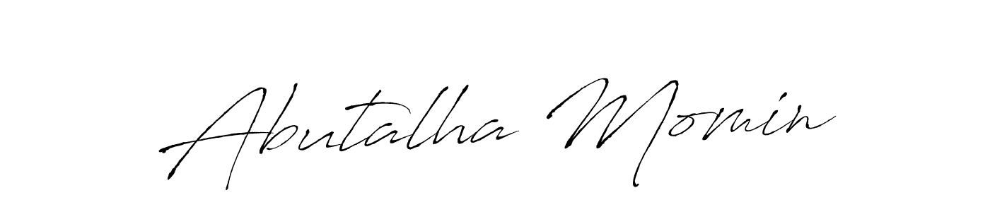 How to make Abutalha Momin name signature. Use Antro_Vectra style for creating short signs online. This is the latest handwritten sign. Abutalha Momin signature style 6 images and pictures png