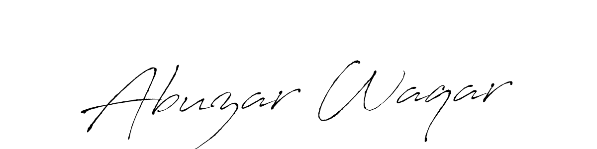 Make a beautiful signature design for name Abuzar Waqar. With this signature (Antro_Vectra) style, you can create a handwritten signature for free. Abuzar Waqar signature style 6 images and pictures png