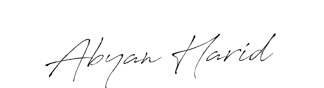 Design your own signature with our free online signature maker. With this signature software, you can create a handwritten (Antro_Vectra) signature for name Abyan Harid. Abyan Harid signature style 6 images and pictures png