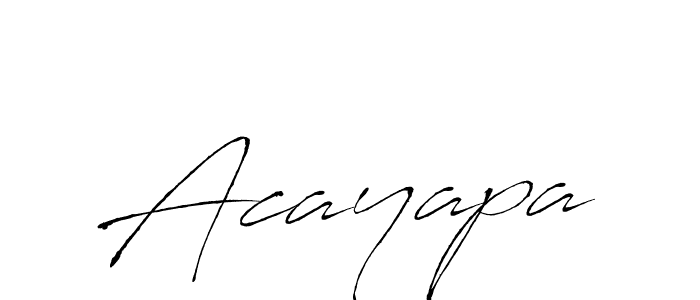 How to make Acayapa name signature. Use Antro_Vectra style for creating short signs online. This is the latest handwritten sign. Acayapa signature style 6 images and pictures png