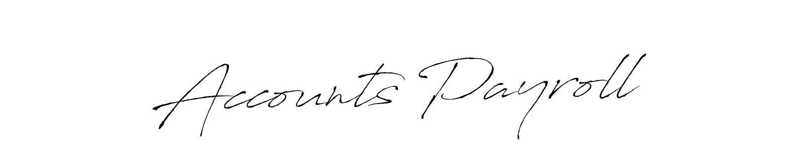 Create a beautiful signature design for name Accounts Payroll. With this signature (Antro_Vectra) fonts, you can make a handwritten signature for free. Accounts Payroll signature style 6 images and pictures png