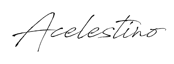 The Antro_Vectra handwriting style adds charm and authenticity to name Acelestino. A wonderful choice for personal thank-you notes. Acelestino signature style 6 images and pictures png