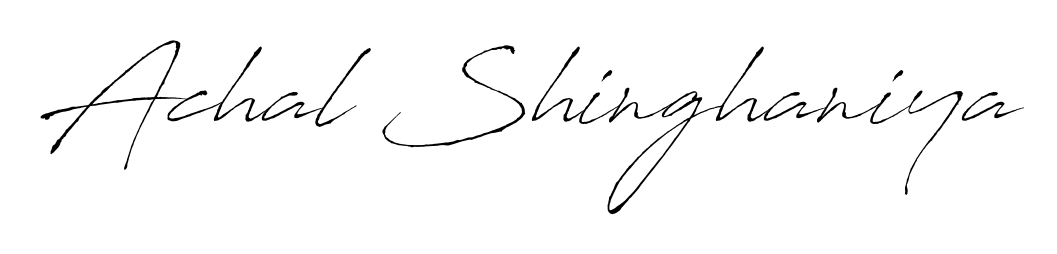 Master the art of signing with Achal Shinghaniya written in fluent Antro_Vectra script. A great template to practice and refine your handwriting. Achal Shinghaniya signature style 6 images and pictures png