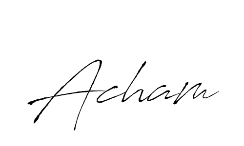 Use a signature maker to create a handwritten signature online. With this signature software, you can design (Antro_Vectra) your own signature for name Acham. Acham signature style 6 images and pictures png