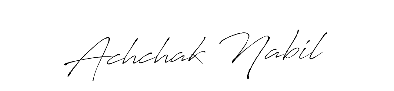 Design your own signature with our free online signature maker. With this signature software, you can create a handwritten (Antro_Vectra) signature for name Achchak Nabil. Achchak Nabil signature style 6 images and pictures png