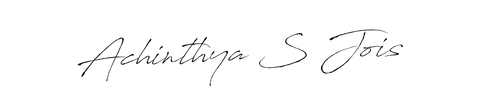 The best way (Antro_Vectra) to make a short signature is to pick only two or three words in your name. The name Achinthya S Jois include a total of six letters. For converting this name. Achinthya S Jois signature style 6 images and pictures png