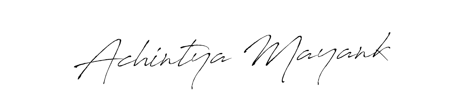 How to make Achintya Mayank name signature. Use Antro_Vectra style for creating short signs online. This is the latest handwritten sign. Achintya Mayank signature style 6 images and pictures png