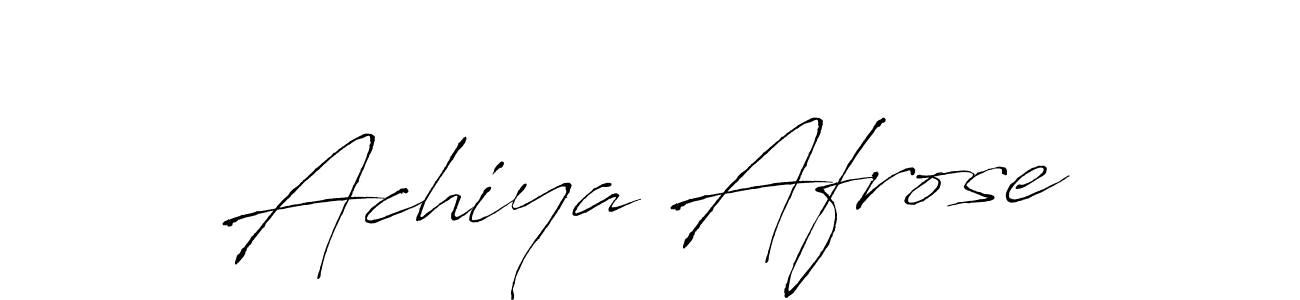 Create a beautiful signature design for name Achiya Afrose. With this signature (Antro_Vectra) fonts, you can make a handwritten signature for free. Achiya Afrose signature style 6 images and pictures png