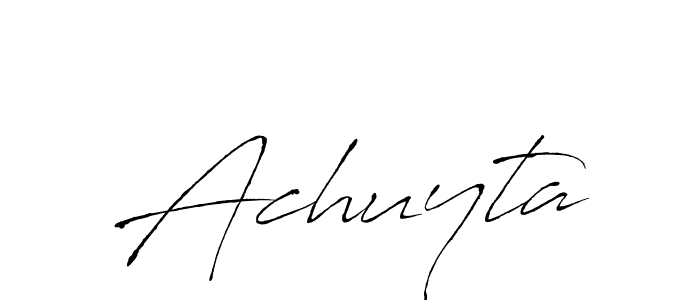 Use a signature maker to create a handwritten signature online. With this signature software, you can design (Antro_Vectra) your own signature for name Achuyta. Achuyta signature style 6 images and pictures png