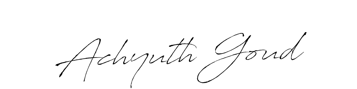How to make Achyuth Goud name signature. Use Antro_Vectra style for creating short signs online. This is the latest handwritten sign. Achyuth Goud signature style 6 images and pictures png