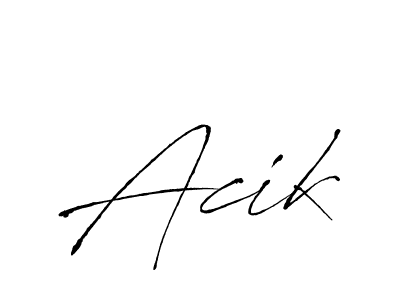 Also we have Acik name is the best signature style. Create professional handwritten signature collection using Antro_Vectra autograph style. Acik signature style 6 images and pictures png