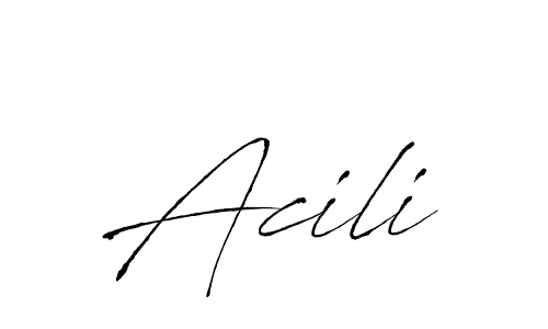 Acili stylish signature style. Best Handwritten Sign (Antro_Vectra) for my name. Handwritten Signature Collection Ideas for my name Acili. Acili signature style 6 images and pictures png