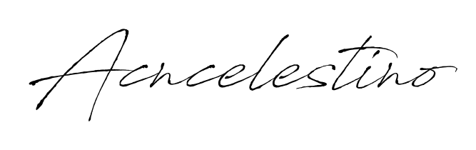 Transform the name Acncelestino into a signature masterpiece using Antro_Vectra font. Ideal for photographers, artists, and creators looking for watermarks. Acncelestino signature style 6 images and pictures png