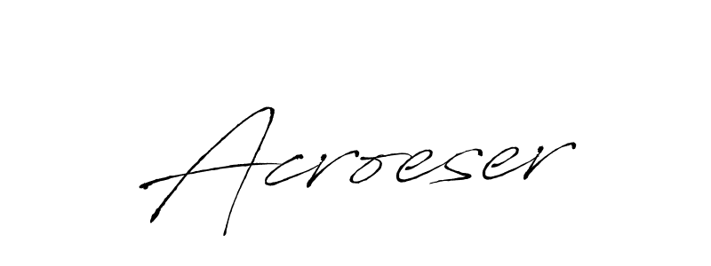 Antro_Vectra is a professional signature style that is perfect for those who want to add a touch of class to their signature. It is also a great choice for those who want to make their signature more unique. Get Acroeser name to fancy signature for free. Acroeser signature style 6 images and pictures png