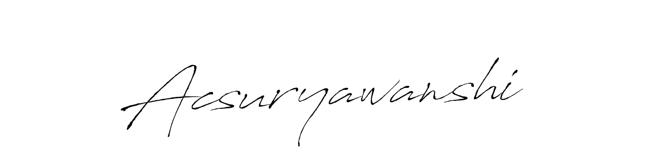 Similarly Antro_Vectra is the best handwritten signature design. Signature creator online .You can use it as an online autograph creator for name Acsuryawanshi. Acsuryawanshi signature style 6 images and pictures png