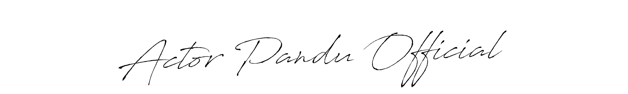 How to make Actor Pandu Official signature? Antro_Vectra is a professional autograph style. Create handwritten signature for Actor Pandu Official name. Actor Pandu Official signature style 6 images and pictures png