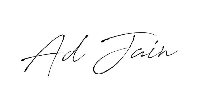 Antro_Vectra is a professional signature style that is perfect for those who want to add a touch of class to their signature. It is also a great choice for those who want to make their signature more unique. Get Ad Jain name to fancy signature for free. Ad Jain signature style 6 images and pictures png