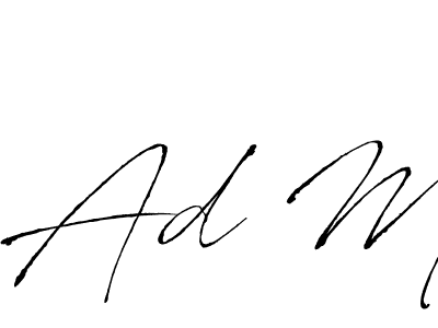 Ad M stylish signature style. Best Handwritten Sign (Antro_Vectra) for my name. Handwritten Signature Collection Ideas for my name Ad M. Ad M signature style 6 images and pictures png