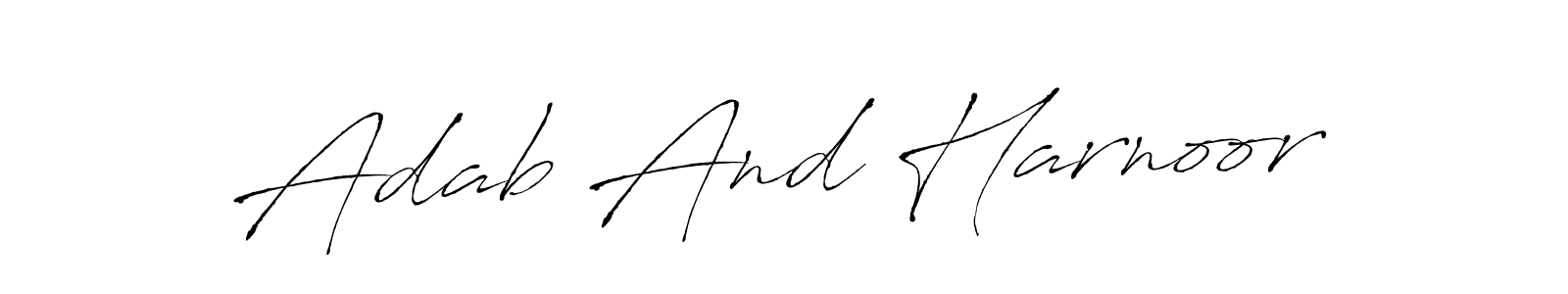 Use a signature maker to create a handwritten signature online. With this signature software, you can design (Antro_Vectra) your own signature for name Adab And Harnoor. Adab And Harnoor signature style 6 images and pictures png