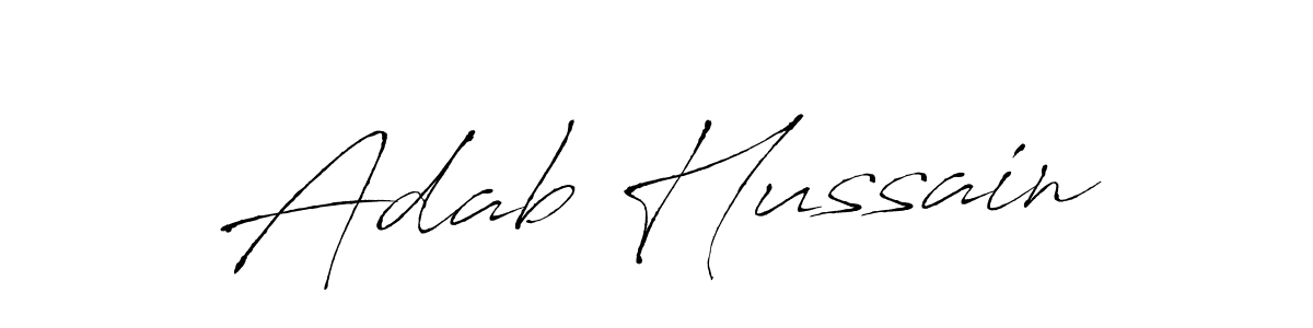 How to make Adab Hussain signature? Antro_Vectra is a professional autograph style. Create handwritten signature for Adab Hussain name. Adab Hussain signature style 6 images and pictures png