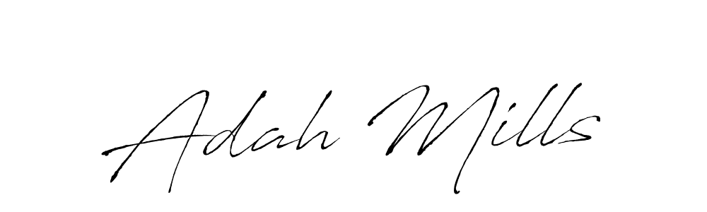 Make a beautiful signature design for name Adah Mills. With this signature (Antro_Vectra) style, you can create a handwritten signature for free. Adah Mills signature style 6 images and pictures png