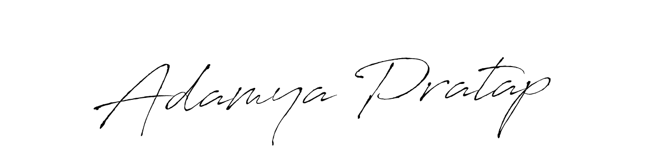 The best way (Antro_Vectra) to make a short signature is to pick only two or three words in your name. The name Adamya Pratap include a total of six letters. For converting this name. Adamya Pratap signature style 6 images and pictures png