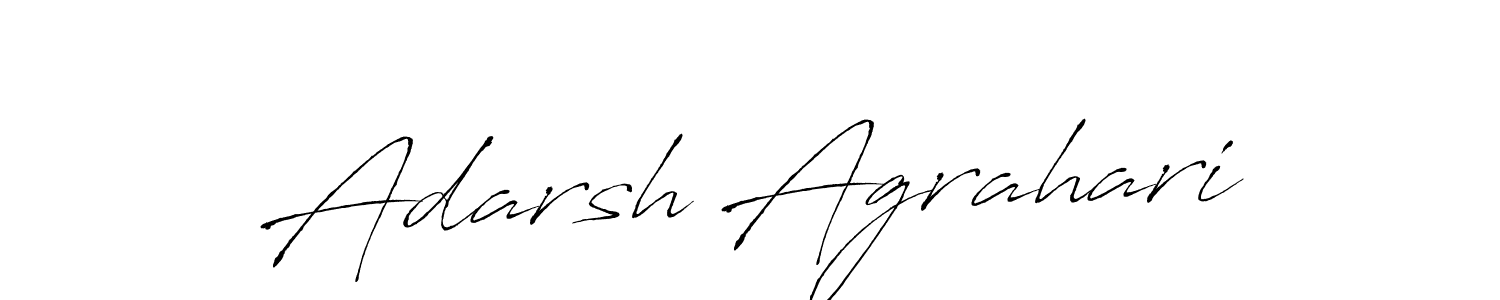 How to make Adarsh Agrahari name signature. Use Antro_Vectra style for creating short signs online. This is the latest handwritten sign. Adarsh Agrahari signature style 6 images and pictures png