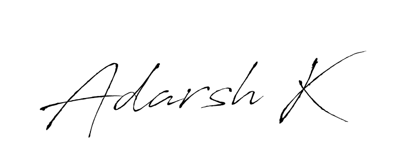 Similarly Antro_Vectra is the best handwritten signature design. Signature creator online .You can use it as an online autograph creator for name Adarsh K. Adarsh K signature style 6 images and pictures png