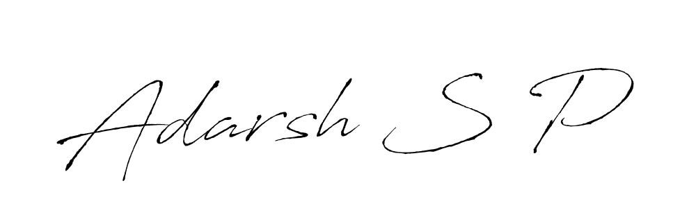 Create a beautiful signature design for name Adarsh S P. With this signature (Antro_Vectra) fonts, you can make a handwritten signature for free. Adarsh S P signature style 6 images and pictures png