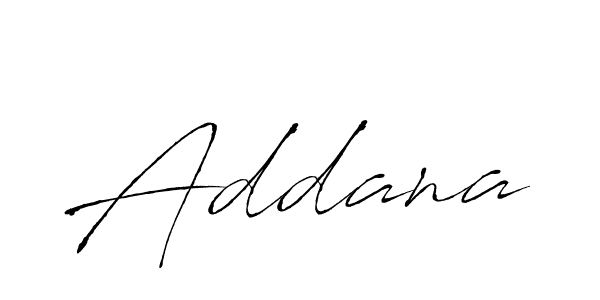 Use a signature maker to create a handwritten signature online. With this signature software, you can design (Antro_Vectra) your own signature for name Addana. Addana signature style 6 images and pictures png