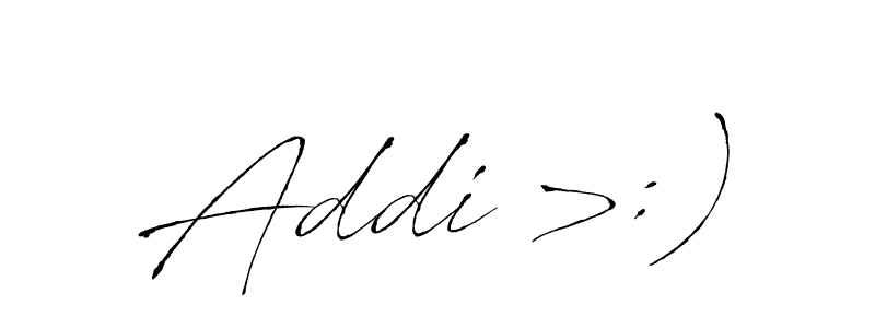 How to make Addi >:) name signature. Use Antro_Vectra style for creating short signs online. This is the latest handwritten sign. Addi >:) signature style 6 images and pictures png