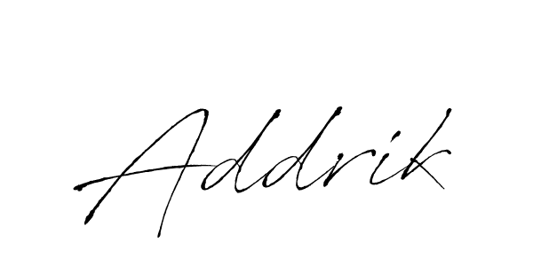 Use a signature maker to create a handwritten signature online. With this signature software, you can design (Antro_Vectra) your own signature for name Addrik. Addrik signature style 6 images and pictures png