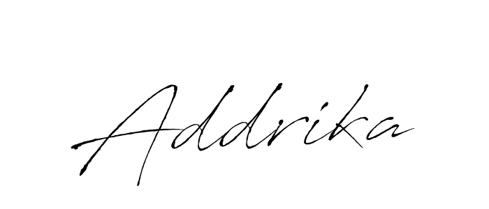 Use a signature maker to create a handwritten signature online. With this signature software, you can design (Antro_Vectra) your own signature for name Addrika. Addrika signature style 6 images and pictures png