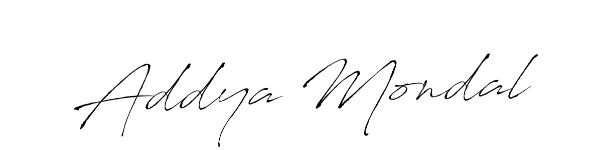 Make a beautiful signature design for name Addya Mondal. With this signature (Antro_Vectra) style, you can create a handwritten signature for free. Addya Mondal signature style 6 images and pictures png