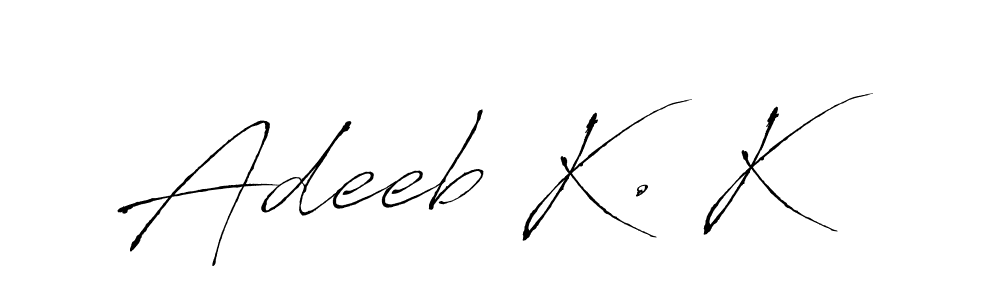 How to make Adeeb K. K name signature. Use Antro_Vectra style for creating short signs online. This is the latest handwritten sign. Adeeb K. K signature style 6 images and pictures png