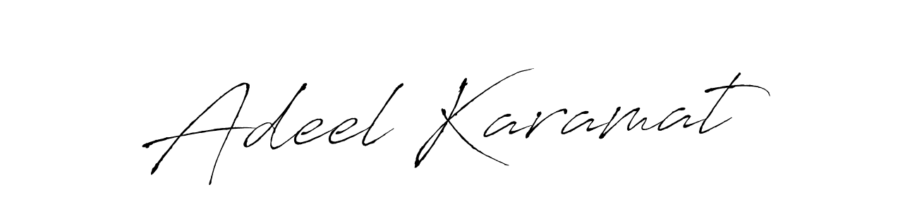 How to make Adeel Karamat name signature. Use Antro_Vectra style for creating short signs online. This is the latest handwritten sign. Adeel Karamat signature style 6 images and pictures png