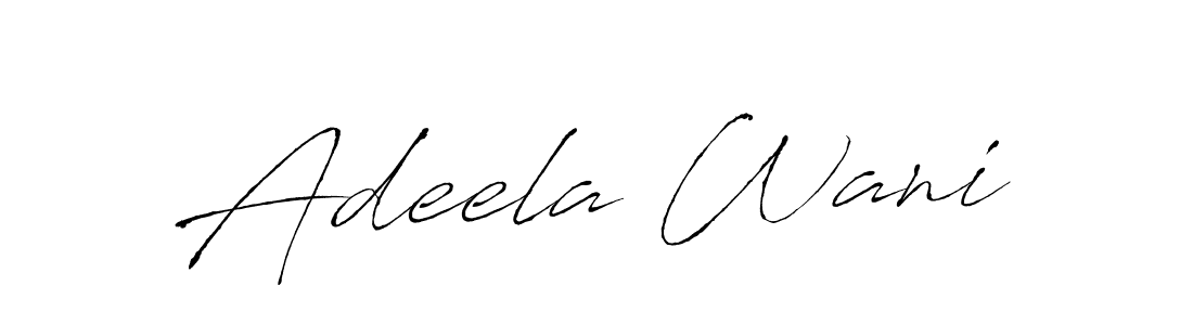 You can use this online signature creator to create a handwritten signature for the name Adeela Wani. This is the best online autograph maker. Adeela Wani signature style 6 images and pictures png