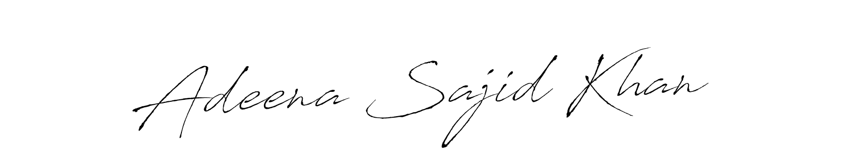 How to make Adeena Sajid Khan name signature. Use Antro_Vectra style for creating short signs online. This is the latest handwritten sign. Adeena Sajid Khan signature style 6 images and pictures png