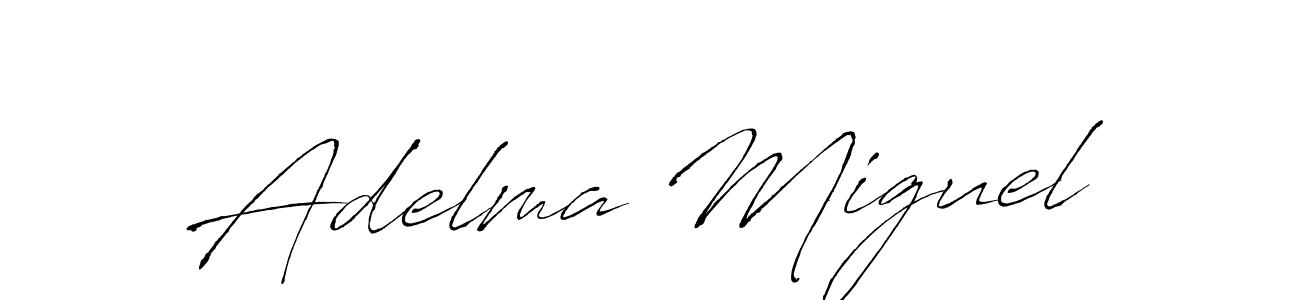 The best way (Antro_Vectra) to make a short signature is to pick only two or three words in your name. The name Adelma Miguel include a total of six letters. For converting this name. Adelma Miguel signature style 6 images and pictures png