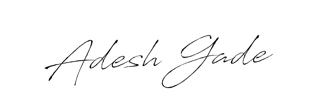 How to make Adesh Gade name signature. Use Antro_Vectra style for creating short signs online. This is the latest handwritten sign. Adesh Gade signature style 6 images and pictures png