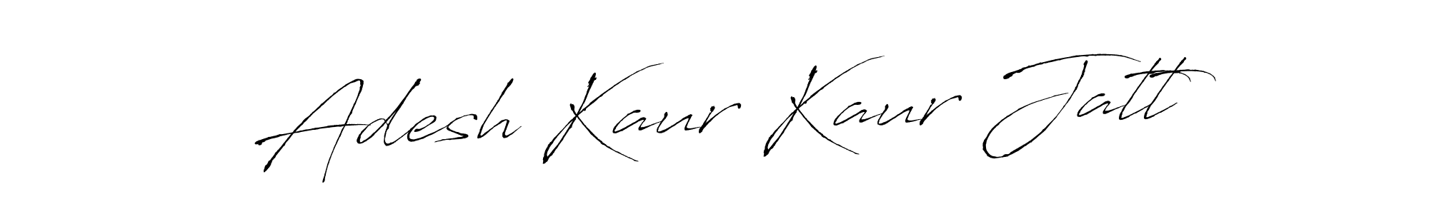 How to make Adesh Kaur Kaur Jatt name signature. Use Antro_Vectra style for creating short signs online. This is the latest handwritten sign. Adesh Kaur Kaur Jatt signature style 6 images and pictures png