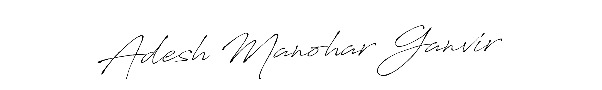 Antro_Vectra is a professional signature style that is perfect for those who want to add a touch of class to their signature. It is also a great choice for those who want to make their signature more unique. Get Adesh Manohar Ganvir name to fancy signature for free. Adesh Manohar Ganvir signature style 6 images and pictures png