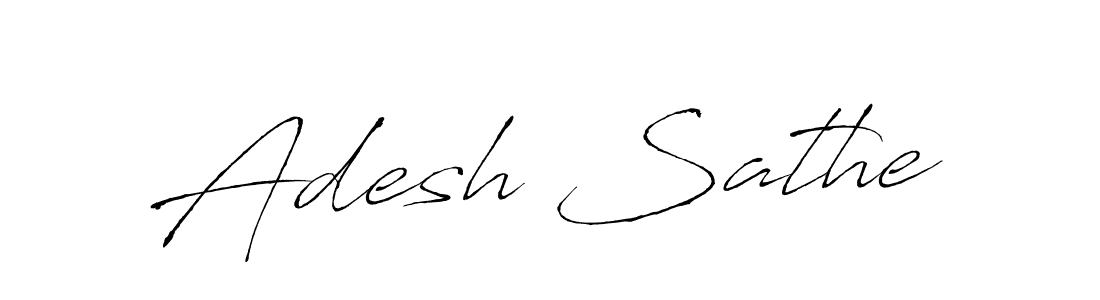 Make a beautiful signature design for name Adesh Sathe. With this signature (Antro_Vectra) style, you can create a handwritten signature for free. Adesh Sathe signature style 6 images and pictures png
