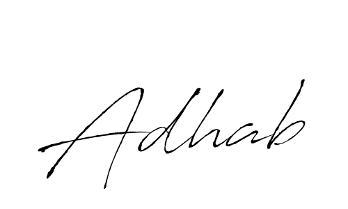 Make a beautiful signature design for name Adhab. With this signature (Antro_Vectra) style, you can create a handwritten signature for free. Adhab signature style 6 images and pictures png