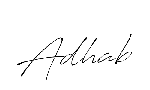 Make a beautiful signature design for name Adhab. With this signature (Antro_Vectra) style, you can create a handwritten signature for free. Adhab signature style 6 images and pictures png