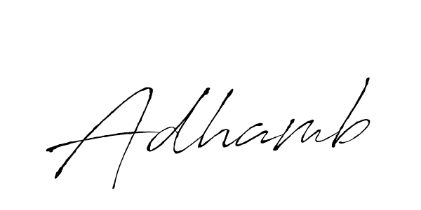 Use a signature maker to create a handwritten signature online. With this signature software, you can design (Antro_Vectra) your own signature for name Adhamb. Adhamb signature style 6 images and pictures png