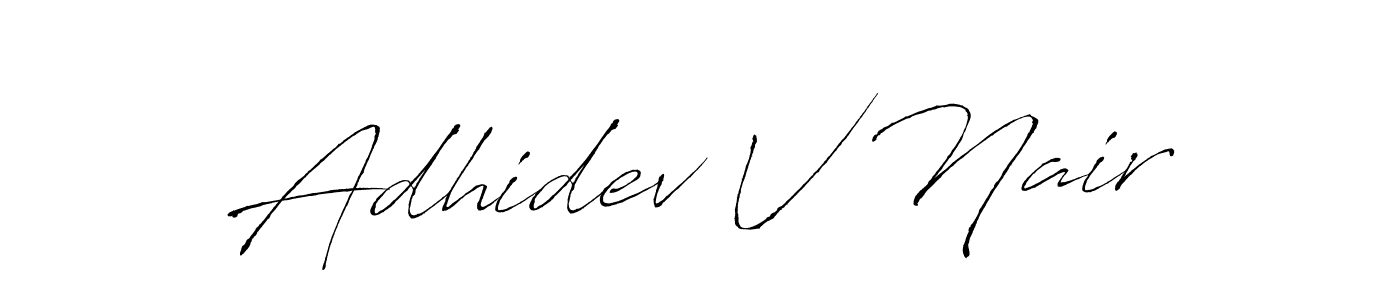 if you are searching for the best signature style for your name Adhidev V Nair. so please give up your signature search. here we have designed multiple signature styles  using Antro_Vectra. Adhidev V Nair signature style 6 images and pictures png