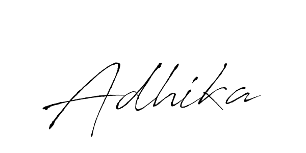 Adhika stylish signature style. Best Handwritten Sign (Antro_Vectra) for my name. Handwritten Signature Collection Ideas for my name Adhika. Adhika signature style 6 images and pictures png